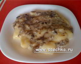 Постные картофельные клецки с грибами