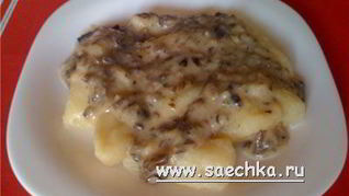 Постные картофельные клецки с грибами