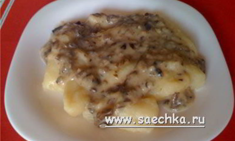 Рецепт постных картофельных клецек с грибами