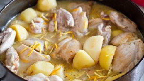 апельсиновое рагу из курицы и картофеля