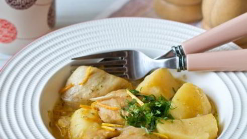 апельсиновое рагу из курицы и картофеля