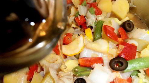 ароматное рагу с колбасками