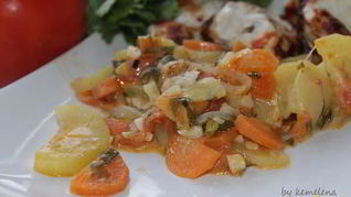 Овощное рагу с кинзой