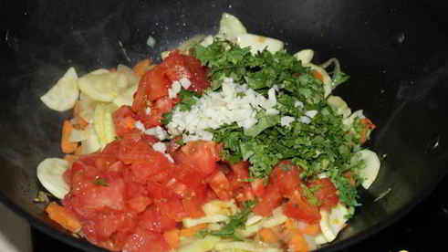 овощное рагу с кинзой
