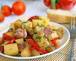 Овощное рагу с курицей