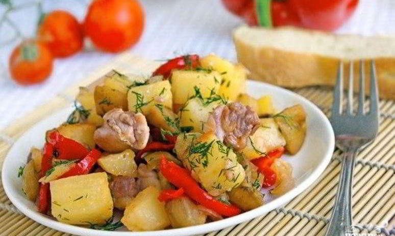 Рецепт овощного рагу с курицей