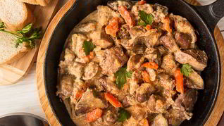 Рагу из ассорти куриных потрошков