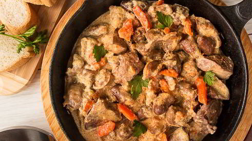 рагу из ассорти куриных потрошков