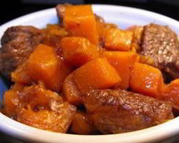 Рагу из говядины с тыквой и пивом