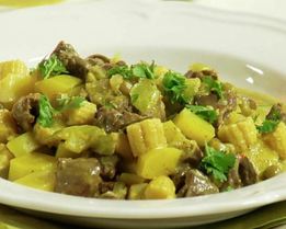 Рагу из куриных сердечек