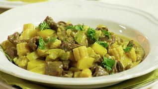 Рагу из куриных сердечек