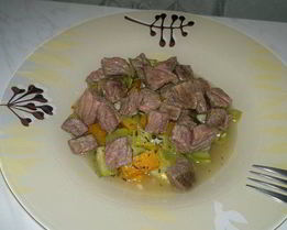 Рагу из молодых овощей и говядины