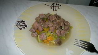 Рагу из молодых овощей и говядины