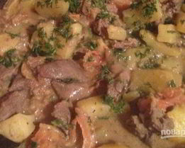 Рагу из оленины с помидорами и кабачками