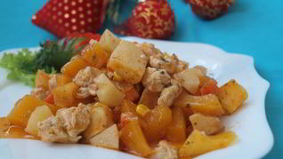 Рагу из тыквы и куриного филе