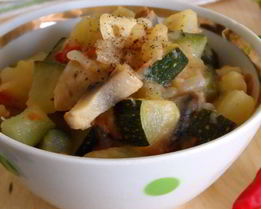 Рагу с грибами и кабачками