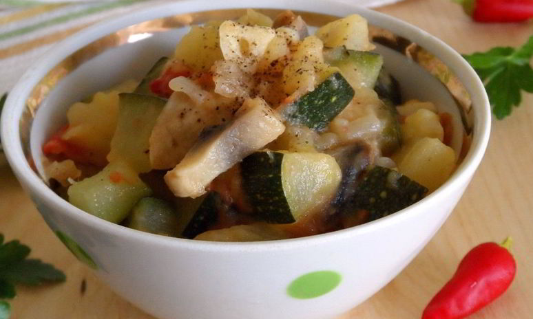 Рецепт рагу с грибами и кабачками