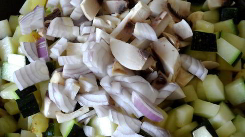 рагу с грибами и кабачками