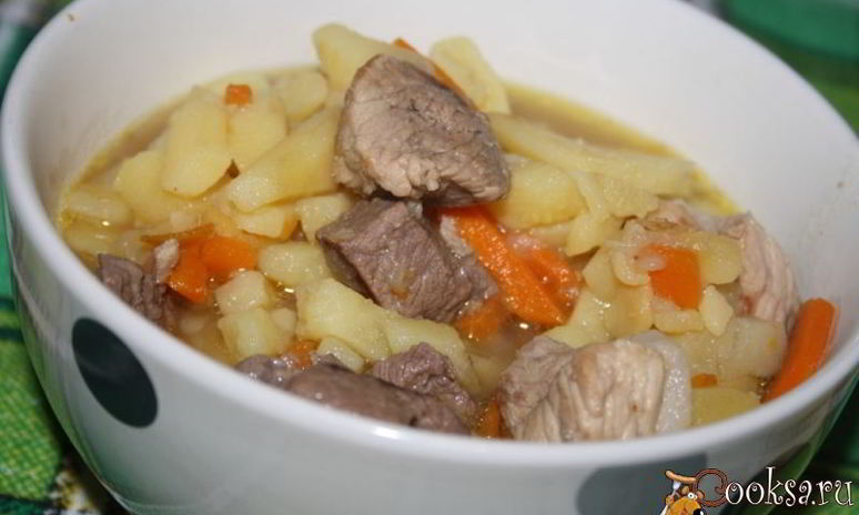 Рецепт рагу со свининой, говядиной, картофелем и репой