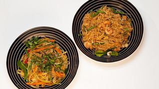 Рисовая лапша с креветками