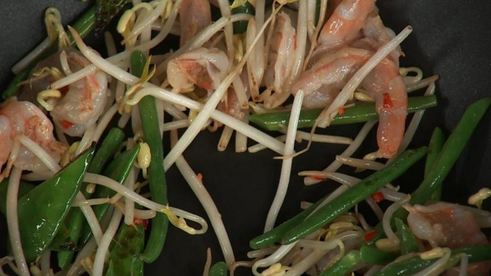 рисовая лапша с креветками