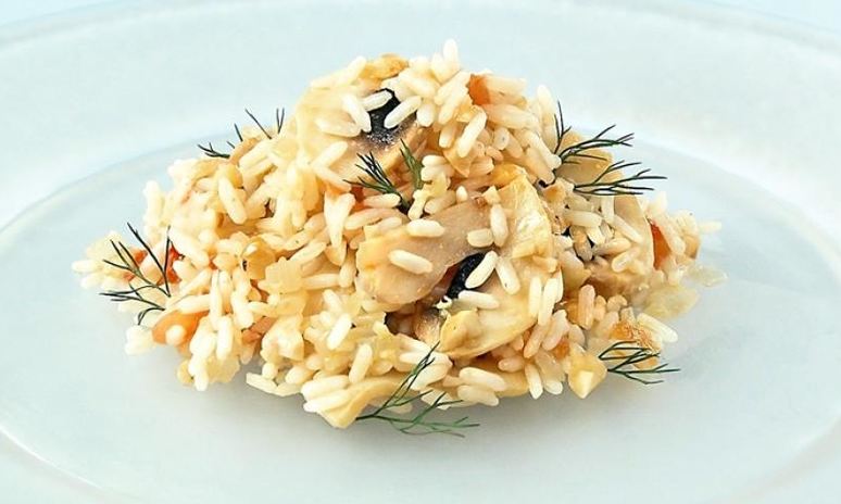 Рецепт грибного ризотто с орехами