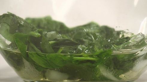 грибное ризотто со шпинатом