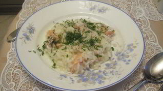 Изысканное ризотто с лососем