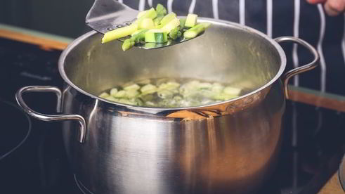 морской гребешок с овощным ризотто