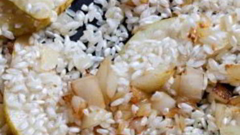 ризотто с горгонзолой и грушей