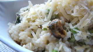 Ризотто с горошком с мидиями