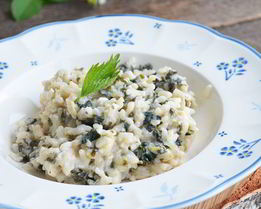 Ризотто с крапивой и козьим сыром