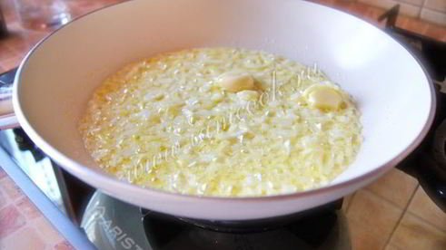 ризотто с креветками и семгой