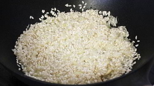 ризотто с морепродуктами и стручковой фасолью