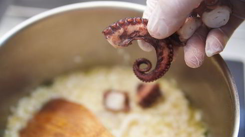 ризотто с осьминогом