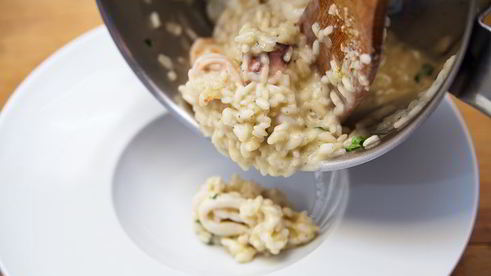 ризотто с осьминогом