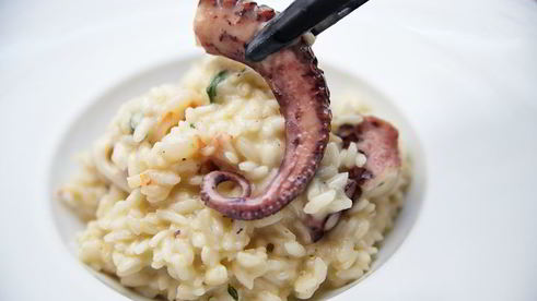 ризотто с осьминогом