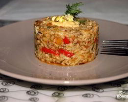 Ризотто с овощами и мясом