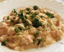 Ризотто с семгой