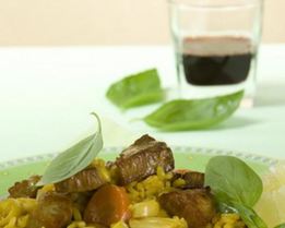 Ризотто с телятиной и овощами