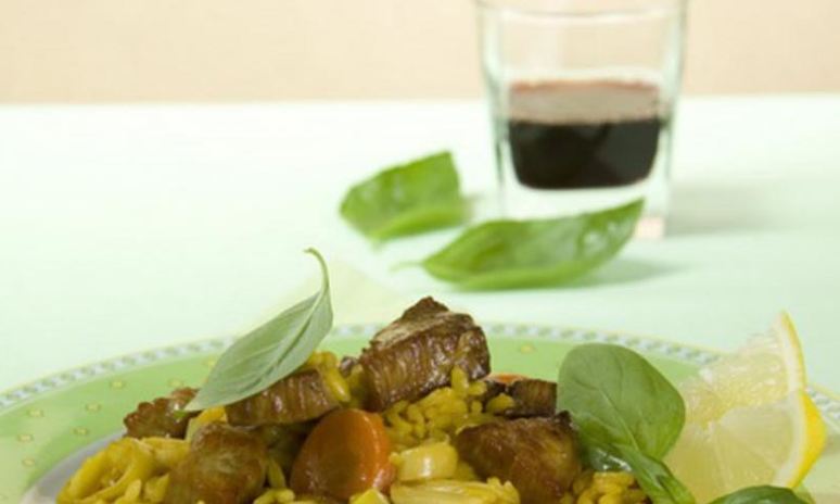 Рецепт ризотто с телятиной и овощами