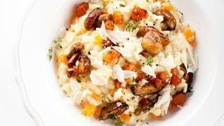 Ризотто с тыквой, белыми грибами и маскарпоне