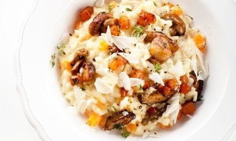 Рецепт ризотто с тыквой, белыми грибами и маскарпоне