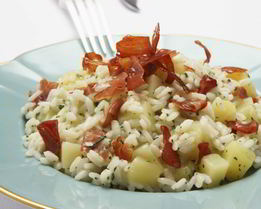 Ризотто я с яблоками и беконом