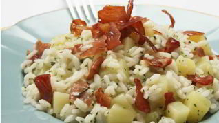 Ризотто я с яблоками и беконом