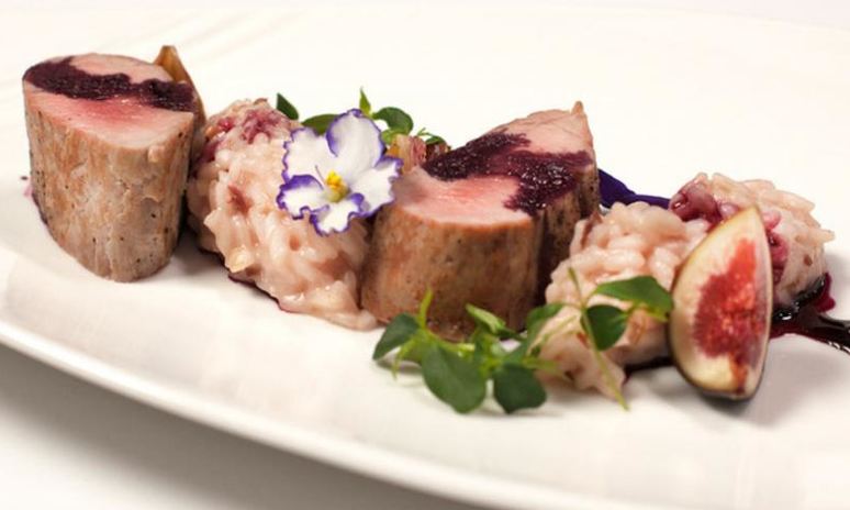 Рецепт телятины с вишневым ризотто