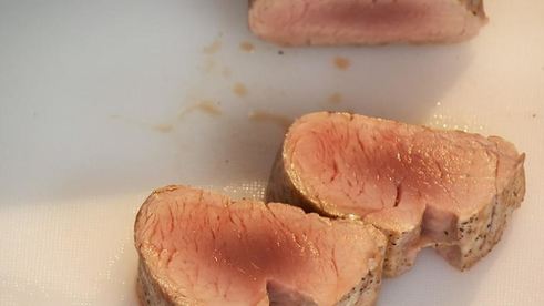 телятина с вишневым ризотто