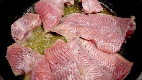 филе сома под овощным гратеном на ризотто с песто