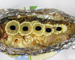 Форель с лимоном в фольге