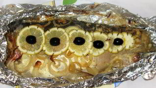 Форель с лимоном в фольге